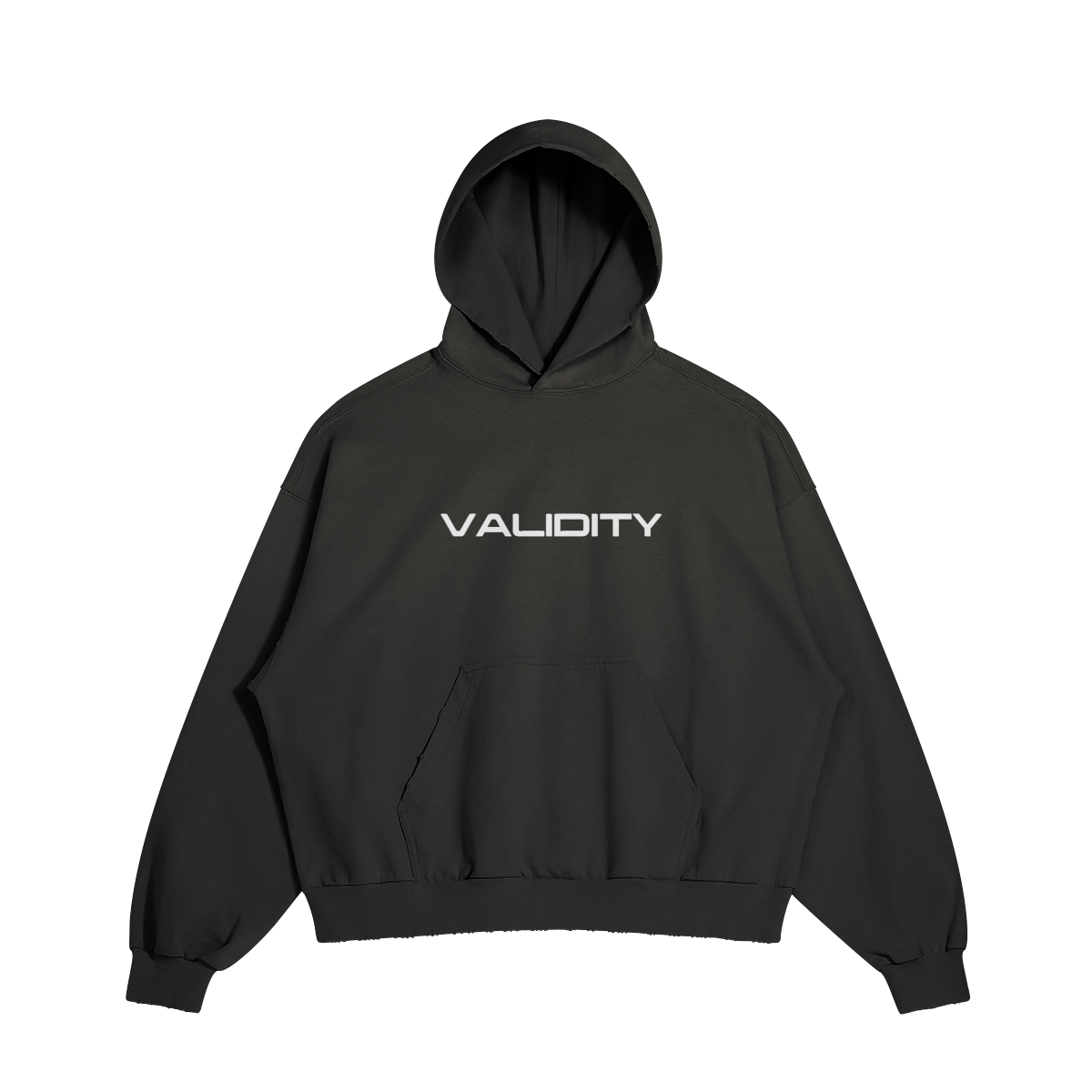 Validity Tee Silent Screams" 380GSM Unisex Sun Faded Ripped Pocket Hoodie