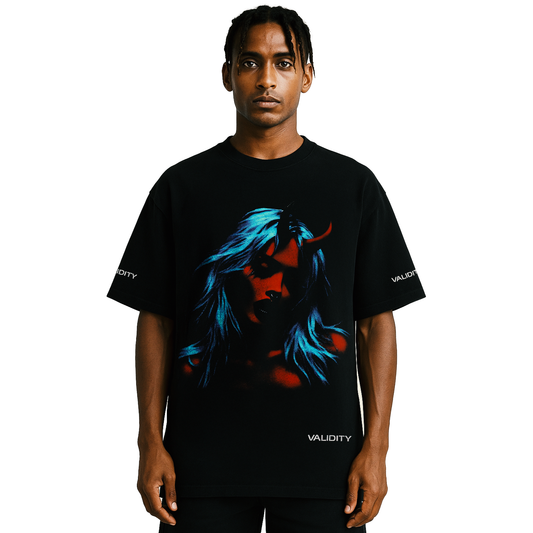 Validity Tee Crimson Devil" 280GSM Unisex Dropped Shoulder T-shirt