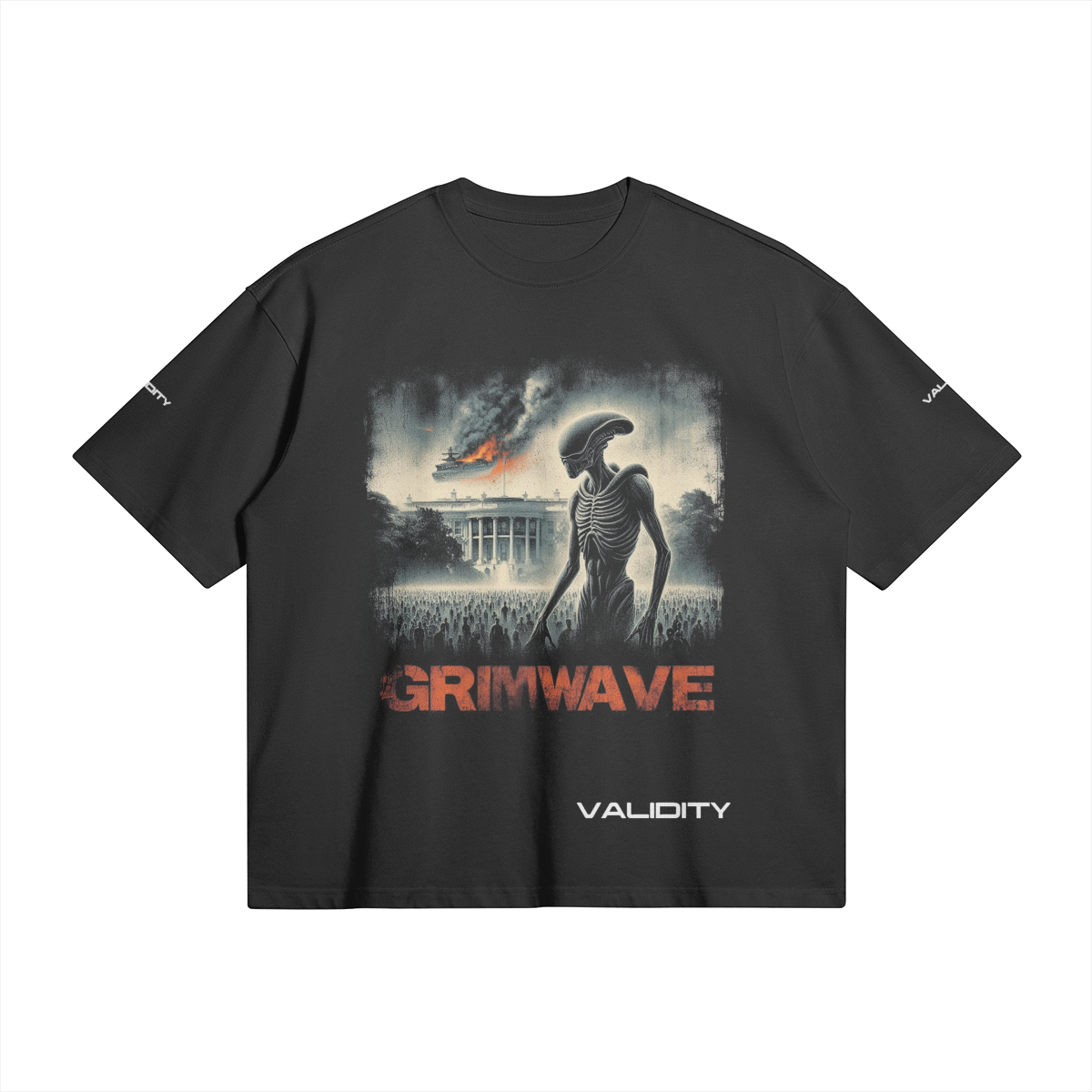 Validity Tee Grimwave Alien Invasion" 280GSM Unisex Boxy T-shirt