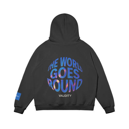 The World Goes Round 380GSM Unisex Fleece-lined Hoodie