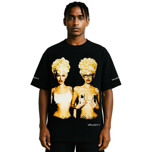 Validity Tee Y2K Cell Twins" 280GSM Unisex Drop shoulders T-shirt